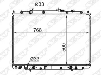 Радиатор двигателя SAT (пластинчатый) Acura MDX YD1 дорестайлинг (2000-2003)