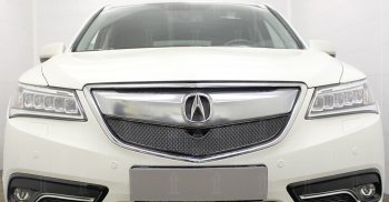 4 299 р. Защитная сетка решетки радиатора Стрелка 11 Премиум (алюминий) Acura MDX YD3 дорестайлинг (2013-2016) (Цвет: черный)  с доставкой в г. Омск. Увеличить фотографию 2