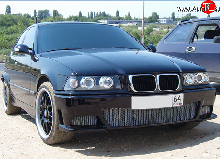 3 349 р. Передний бампер M-VRS BMW 3 серия E36 седан (1990-2000) (Неокрашенный)  с доставкой в г. Омск