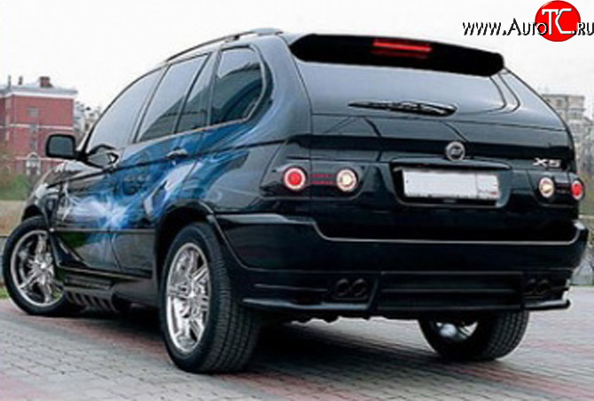 9 299 р. Накладка заднего бампера Тарантул BMW X5 E53 дорестайлинг (1999-2003) (Неокрашенная)  с доставкой в г. Омск