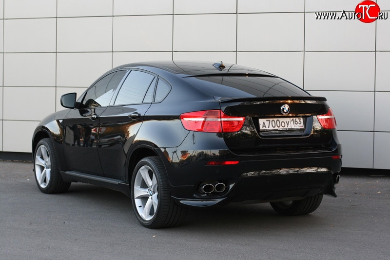 4 749 р. Накладки Global-Tuning на задний бампер автомобиля  BMW X6  E71 (2008-2014) дорестайлинг, рестайлинг (Неокрашенные)  с доставкой в г. Омск