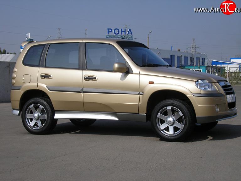 2 149 р. Пороги накладки Атака  Chevrolet Niva  2123 (2002-2008), Лада 2123 (Нива Шевроле) (2002-2008) (Неокрашенные)  с доставкой в г. Омск