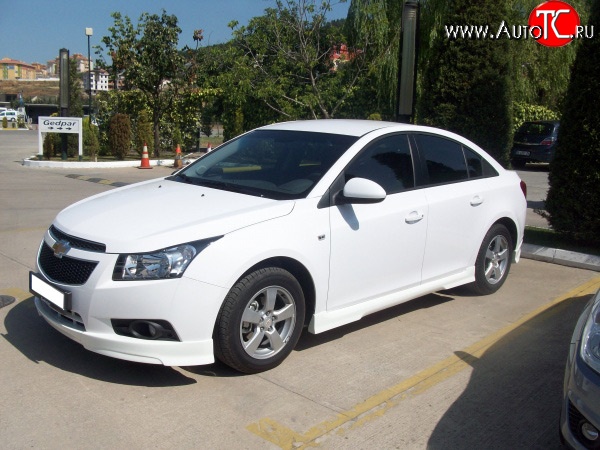 3 899 р. Пороги накладки Sport Style Chevrolet Cruze J300 седан рестайлинг (2012-2015) (Неокрашенные)  с доставкой в г. Омск