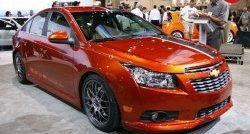 4 199 р. Пороги накладки Z-Line Chevrolet Cruze J300 седан дорестайлинг (2009-2012) (Неокрашенные)  с доставкой в г. Омск. Увеличить фотографию 3