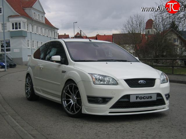 4 999 р. Накладка переднего бампера ST Sport  Ford Focus  2 (2004-2008)  седан дорестайлинг, хэтчбэк 3 дв. дорестайлинг, хэтчбэк 5 дв. дорестайлинг (Неокрашенная)  с доставкой в г. Омск