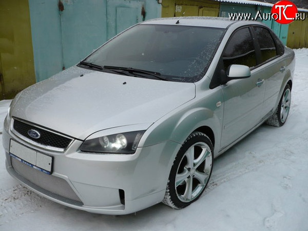 14 299 р. Передний бампер Concept  Ford Focus  2 (2004-2008)  седан дорестайлинг, универсал дорестайлинг, хэтчбэк 3 дв. дорестайлинг, хэтчбэк 5 дв. дорестайлинг (Неокрашенный)  с доставкой в г. Омск