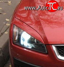 699 р. Реснички Sport-Style  Ford Focus  2 (2004-2008)  седан дорестайлинг, универсал дорестайлинг, хэтчбэк 3 дв. дорестайлинг, хэтчбэк 5 дв. дорестайлинг (Неокрашенные)  с доставкой в г. Омск