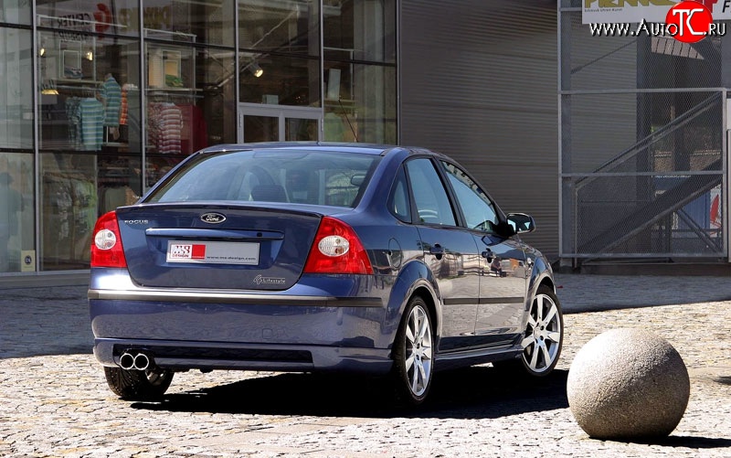 5 699 р. Накладка бампера MS  Ford Focus  2 (2004-2008)  седан дорестайлинг (Неокрашенная)  с доставкой в г. Омск