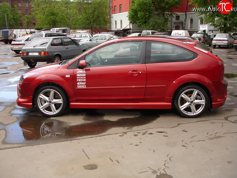 2 679 р. Пороги накладки Снайпер Ford Focus 2 седан рестайлинг (2007-2011) (Неокрашенные)  с доставкой в г. Омск