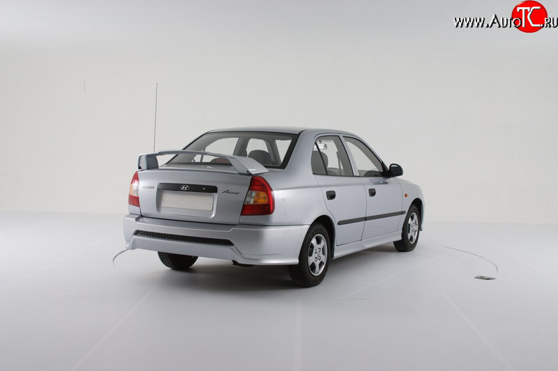 2 049 р. Пороги накладки Классик Hyundai Accent седан ТагАЗ (2001-2012) (Неокрашенные)  с доставкой в г. Омск