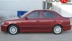 2 549 р. Пороги накладки ATH-classic Hyundai Accent седан ТагАЗ (2001-2012) (Неокрашенные)  с доставкой в г. Омск. Увеличить фотографию 4