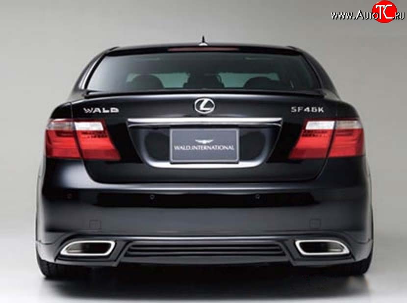 15 699 р. Накладка заднего бампера Wald  Lexus LS460  XF40 (2006-2012) дорестайлинг, 1-ый рестайлинг (Неокрашенная)  с доставкой в г. Омск