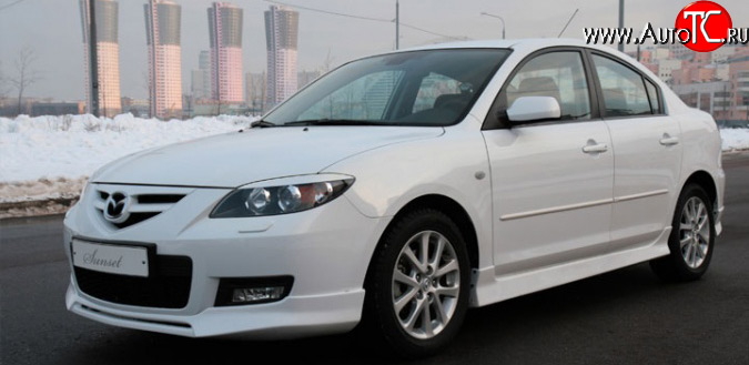 3 999 р. Реснички Sunset Mazda 3/Axela BK дорестайлинг седан (2003-2006) (Неокрашенные)  с доставкой в г. Омск