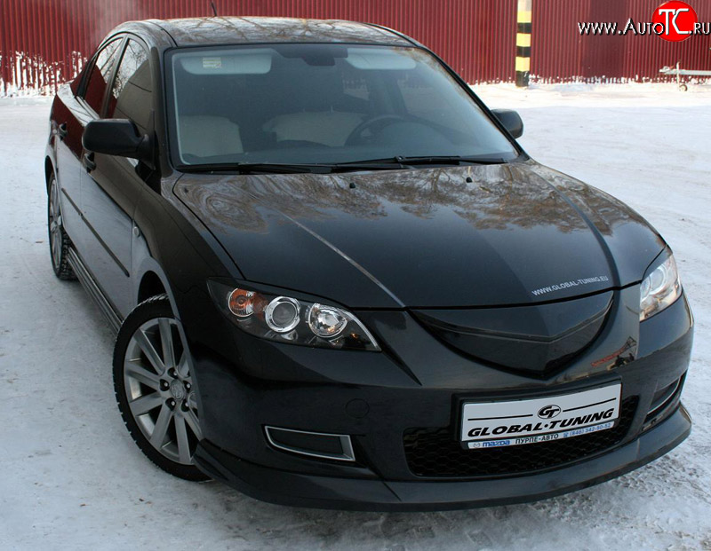 729 р. Реснички на фары Global-Tuning Mazda 3/Axela BK дорестайлинг седан (2003-2006) (Неокрашенные)  с доставкой в г. Омск