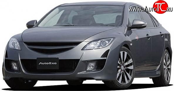 6 649 р. Передний бампер AutoExq Mazda 6 GH дорестайлинг универсал (2007-2010) (Неокрашенный)  с доставкой в г. Омск