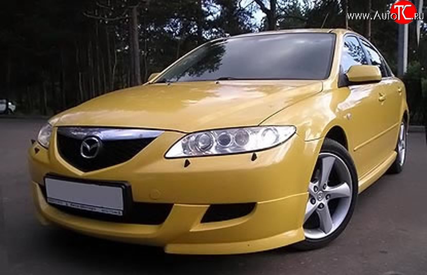 7 349 р. Накладка переднего бампера AERO Mazda 6 GG лифтбэк дорестайлинг (2002-2005) (Неокрашенная)  с доставкой в г. Омск