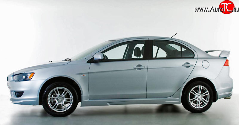 3 599 р. Пороги накладки Elegance Mitsubishi Lancer 10 хэтчбек 5 дв рестайлинг (2011-2017) (Неокрашенные)  с доставкой в г. Омск