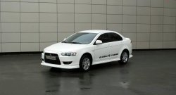 4 749 р. Пороги накладки Global-Tuning Mitsubishi Lancer 10 хэтчбек 5 дв рестайлинг (2011-2017) (Неокрашенные)  с доставкой в г. Омск. Увеличить фотографию 2