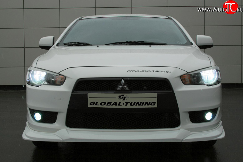 699 р. Реснички Mitsubishi Global-Tuning Mitsubishi Lancer 10 седан дорестайлинг (2007-2010) (Неокрашенные)  с доставкой в г. Омск