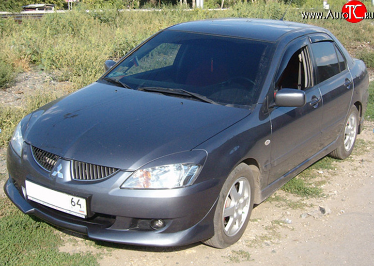 5 499 р. Накладка переднего бампера M-VRS Mitsubishi Lancer 9 1-ый рестайлинг седан (2003-2005) (Неокрашенная)  с доставкой в г. Омск