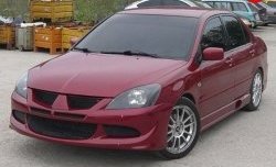 15 999 р. Передний бампер Evo Mitsubishi Lancer 9 1-ый рестайлинг седан (2003-2005) (Без сетки, Неокрашенный)  с доставкой в г. Омск. Увеличить фотографию 2