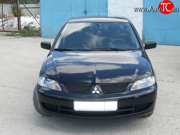 849 р. Комплект широких ресничек Evo V2  Mitsubishi Lancer  9 (2003-2009) 1-ый рестайлинг седан, 1-ый рестайлинг универсал, 2-ой рестайлинг седан, 2-ой рестайлинг универсал (Неокрашенные)  с доставкой в г. Омск