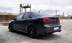 4 999 р. Накладка Zodiak под одинарный выхлоп на задний бампер  Mitsubishi Lancer  10 (2007-2017) седан дорестайлинг, седан рестайлинг (Неокрашенная)  с доставкой в г. Омск. Увеличить фотографию 4