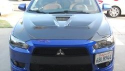 31 799 р. Пластиковый капот Evo Mitsubishi Lancer 10 седан рестайлинг (2011-2017) (Неокрашенный)  с доставкой в г. Омск. Увеличить фотографию 10