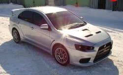 31 799 р. Пластиковый капот Evo Mitsubishi Lancer 10 седан рестайлинг (2011-2017) (Неокрашенный)  с доставкой в г. Омск. Увеличить фотографию 3