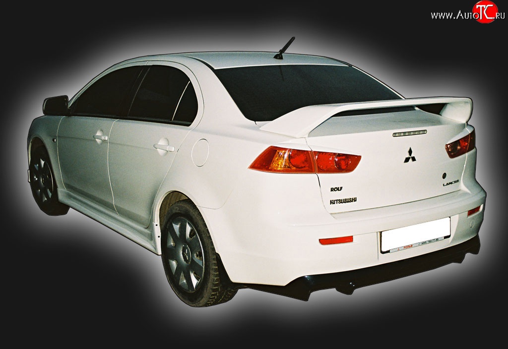 4 249 р. Накладка заднего бампера GT Dynamics Mitsubishi Lancer 10 седан дорестайлинг (2007-2010) (Неокрашенная)  с доставкой в г. Омск