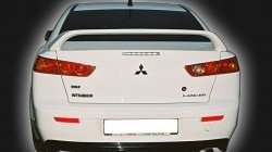 4 249 р. Накладка заднего бампера GT Dynamics Mitsubishi Lancer 10 седан дорестайлинг (2007-2010) (Неокрашенная)  с доставкой в г. Омск. Увеличить фотографию 2