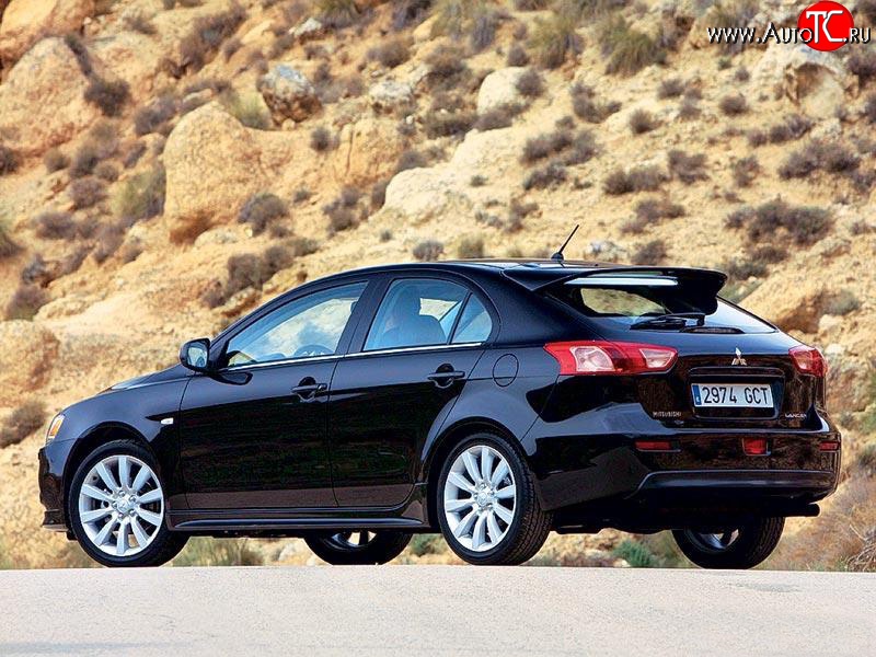 5 399 р. Верхний спойлер Sport 5D (хетчбек) Mitsubishi Lancer 10 хэтчбэк дорестайлинг (2007-2010) (Неокрашенный)  с доставкой в г. Омск