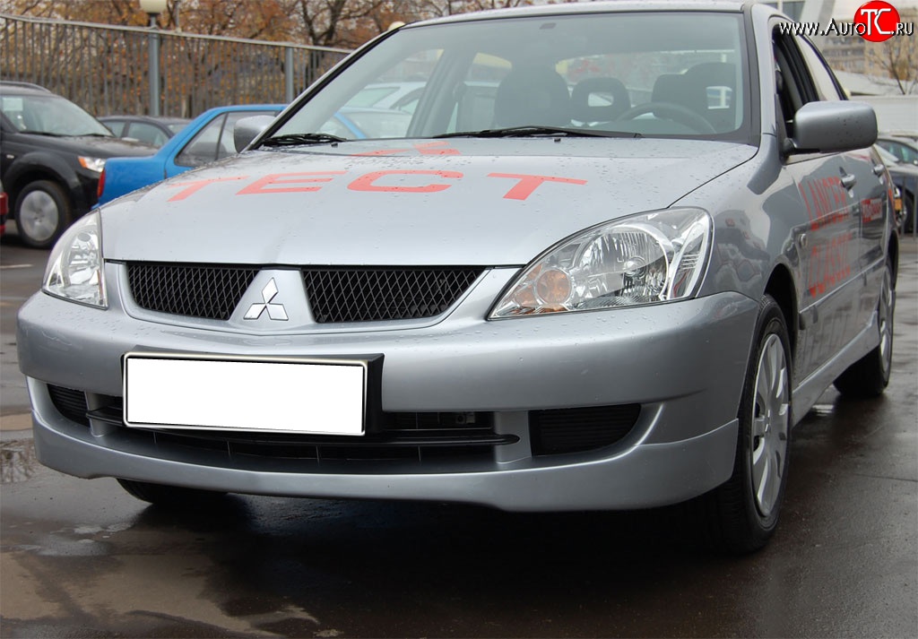 4 249 р. Накладка переднего бампера GT Dynamics Mitsubishi Lancer 9 1-ый рестайлинг седан (2003-2005) (Неокрашенная)  с доставкой в г. Омск