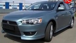 Клыки Evo на передний бампер автомобиля Mitsubishi (Митсубиси) Lancer (Лансер)  10 (2007-2017) 10 седан дорестайлинг, хэтчбэк дорестайлинг, седан рестайлинг, хэтчбек 5 дв рестайлинг