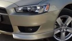 2 699 р. Клыки Evo на передний бампер автомобиля Mitsubishi Lancer 10 хэтчбэк дорестайлинг (2007-2010) (Неокрашенные)  с доставкой в г. Омск. Увеличить фотографию 2