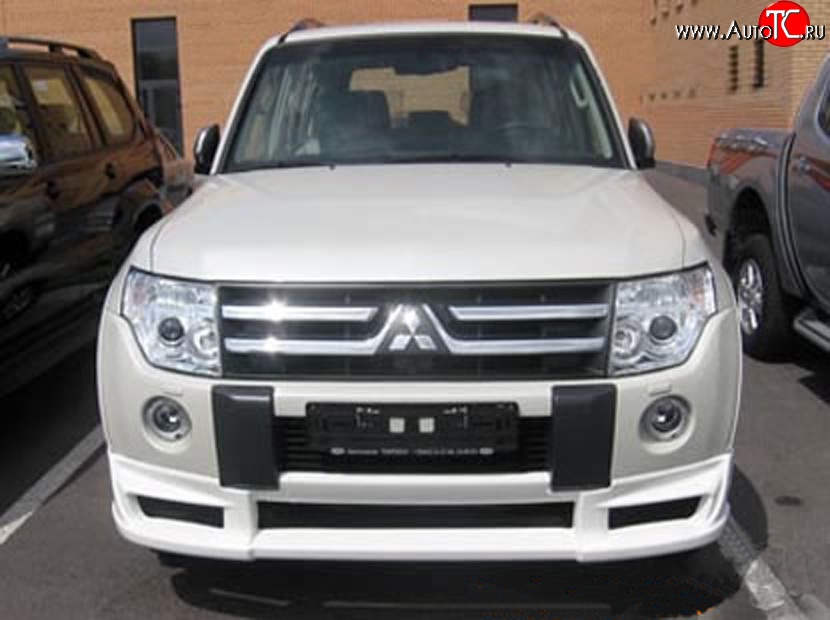 10 599 р. Накладка переднего бампера Sport Mitsubishi Pajero 4 V90 дорестайлинг (2006-2011) (Неокрашенная)  с доставкой в г. Омск