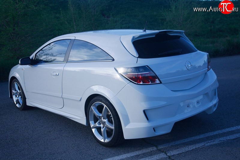 10 399 р. Задний бампер DM-Style  Opel Astra  H GTC (2004-2009) хэтчбек 3 дв. дорестайлинг, хэтчбек 3 дв. рестайлинг (Без сетки, Неокрашенный)  с доставкой в г. Омск