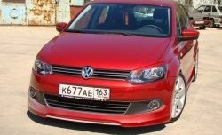 Накладка Racing на передний бампер Volkswagen (Волксваген) Polo (Поло)  5 (2009-2015) 5 седан дорестайлинг