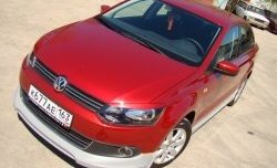 5 749 р. Накладка Racing на передний бампер  Volkswagen Polo  5 (2009-2015) седан дорестайлинг (Неокрашенная)  с доставкой в г. Омск. Увеличить фотографию 2