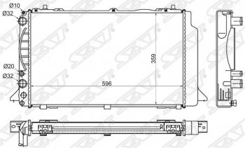 Радиатор двигателя SAT (пластинчатый) Audi 80 B3 седан (1986-1991)