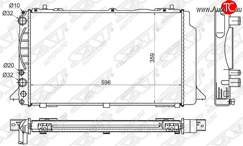 7 299 р. Радиатор двигателя SAT (пластинчатый) Audi 80 B3 седан (1986-1991)  с доставкой в г. Омск