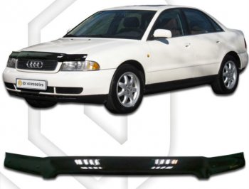 1 759 р. Дефлектор капота CA-Plastiс  Audi A4 ( B5 8D2 седан,  B5 8D5 универсал) (1996-2001) 1-ый рестайлинг, 1-ый рестайлинг, 2-ой рестайлинг, 2-ой рестайлинг (Classic черный, Без надписи)  с доставкой в г. Омск. Увеличить фотографию 1