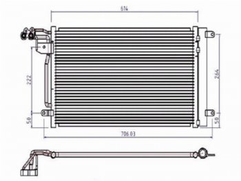 Радиатор кондиционера SAT Audi (Ауди) A1 (А1)  8X1 хэтчбэк 3 дв. (2010-2014), Seat (Сеат) Ibiza (Ибица) ( 6J,6P универсал,  6J хэтчбэк 5 дв.) (2008-2012), Skoda (Шкода) Fabia (Фабия)  Mk2 (2007-2010),  Rapid (Рапид) ( NH3,  NH1) (2012-2017),  Roomster (Румстер)  5J (2006-2015), Volkswagen (Волксваген) Polo (Поло)  5 (2009-2015)