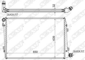 Радиатор двигателя SAT Audi A3 8PA хэтчбэк 5 дв. дорестайлинг (2003-2005)
