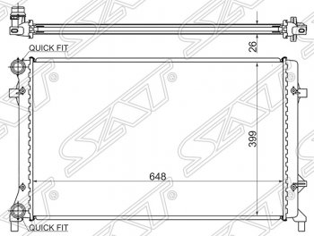 5 499 р. Радиатор двигателя SAT (1.4 / 1.6 / 1.8 / 2.0 / 2.5) Audi A3 8PA хэтчбэк 5 дв. дорестайлинг (2003-2005)  с доставкой в г. Омск. Увеличить фотографию 1