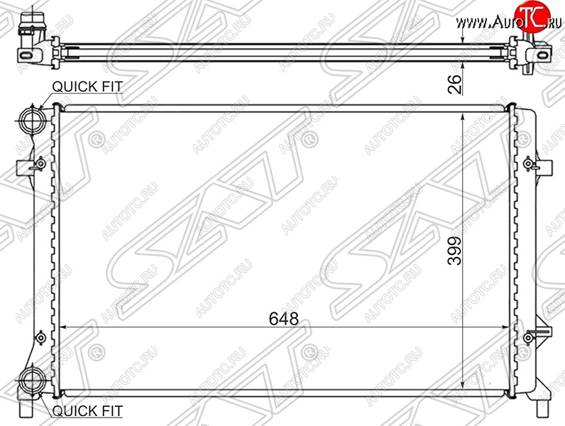 5 499 р. Радиатор двигателя SAT (1.4 / 1.6 / 1.8 / 2.0 / 2.5) Audi A3 8PA хэтчбэк 5 дв. 1-ый рестайлинг (2004-2008)  с доставкой в г. Омск