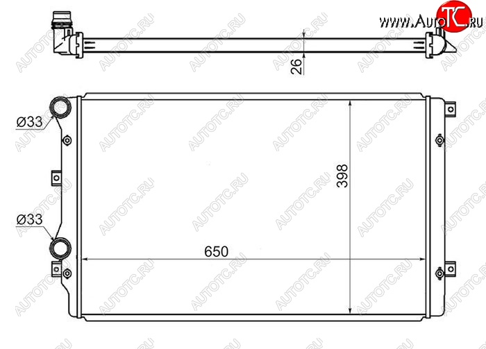 6 349 р. Радиатор двигателя SAT (пластинчатый, Китай)  Audi A3 (8PA хэтчбэк 5 дв.,  8P1 хэтчбэк 3 дв.), TT (8J), Seat Altea (5P), Leon (1P хэтчбэк 5 дв.), Toledo (универсал,  5P), Skoda Octavia (A5), Superb (B6 (3T),  B6 (3T5),  (B6) 3T), Yeti, Volkswagen Beetle A5 (5С1) хэтчбэк 3 дв. - Touran 1T  с доставкой в г. Омск