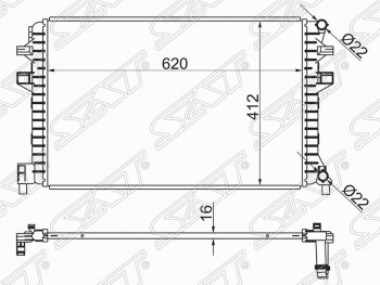 Радиатор двигателя SAT (пластинчатый) Audi A3 8VS седан рестайлин (2016-2020)