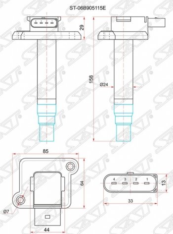 Катушка зажигания SAT (1.8T) Skoda Superb седан 3U дорестайлинг (2001-2006)