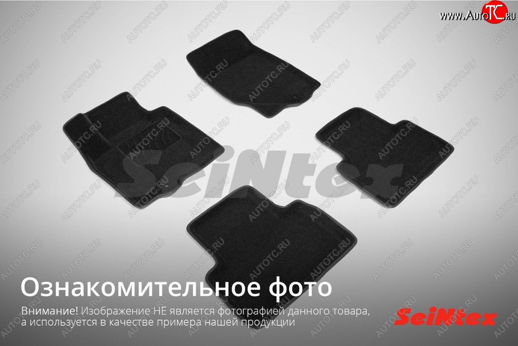 4 999 р. Износостойкие коврики в салон SeiNtex Premium 3D 4 шт. (ворсовые, черные) Audi A4 B8 дорестайлинг, седан (2007-2011)  с доставкой в г. Омск